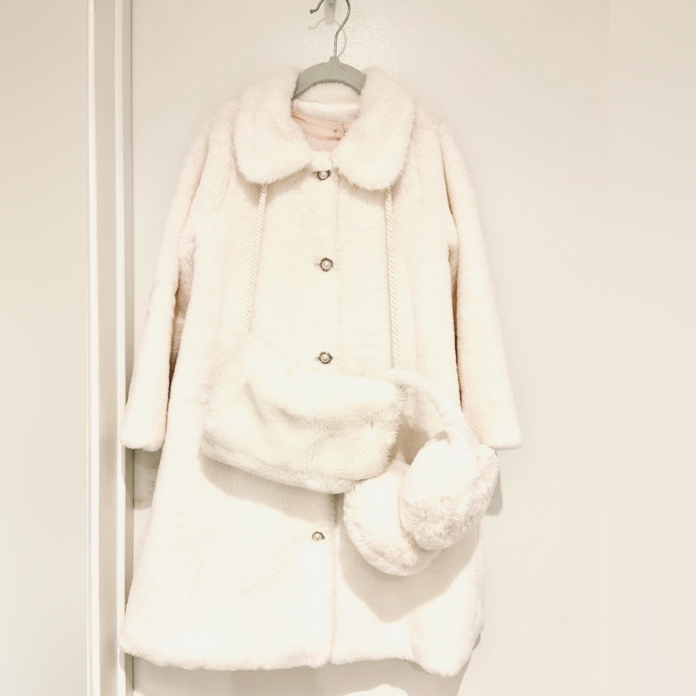 Nanette Lepore Kids Girls Dress with Faux Fur Coat w/matching ear & hand muff